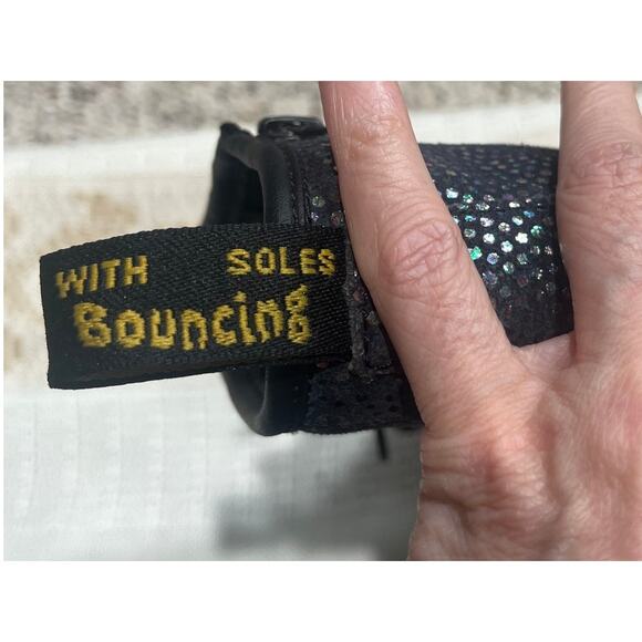 DR. MARTENS Kids Suede Lace Up Combat Boots Black Iridescent Dots 1460 J Sz 2 - Picture 6 of 7